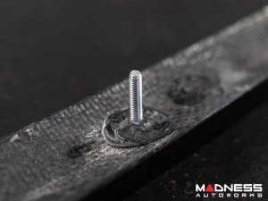 FIAT 500 ABARTH Front Emblem - Carbon Fiber - Red Racing Stripe w/ White Scorpion